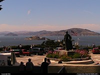 Photo by elki | San Francisco  coit tower, alcatraz, telegraph hill, bay